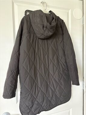 Lightweight All Season Quilted Hooded Coat - Black Size Medium